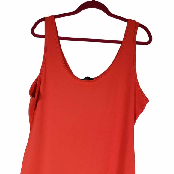 Forever 21 Plus size **1X/2X** (no tag) Orange Stretchy Romper AS IS - Picture 2 of 6